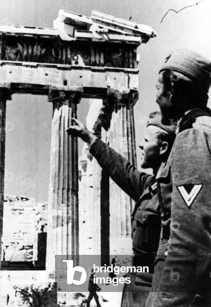 German Wehrmacht Soldiers in Athens, 1941 (b/w photo)