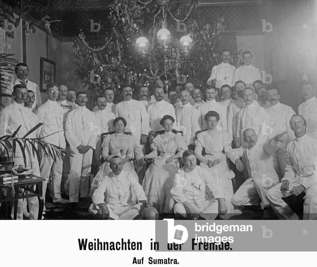Christmas in Sumatra, 1912 (b/w photo)