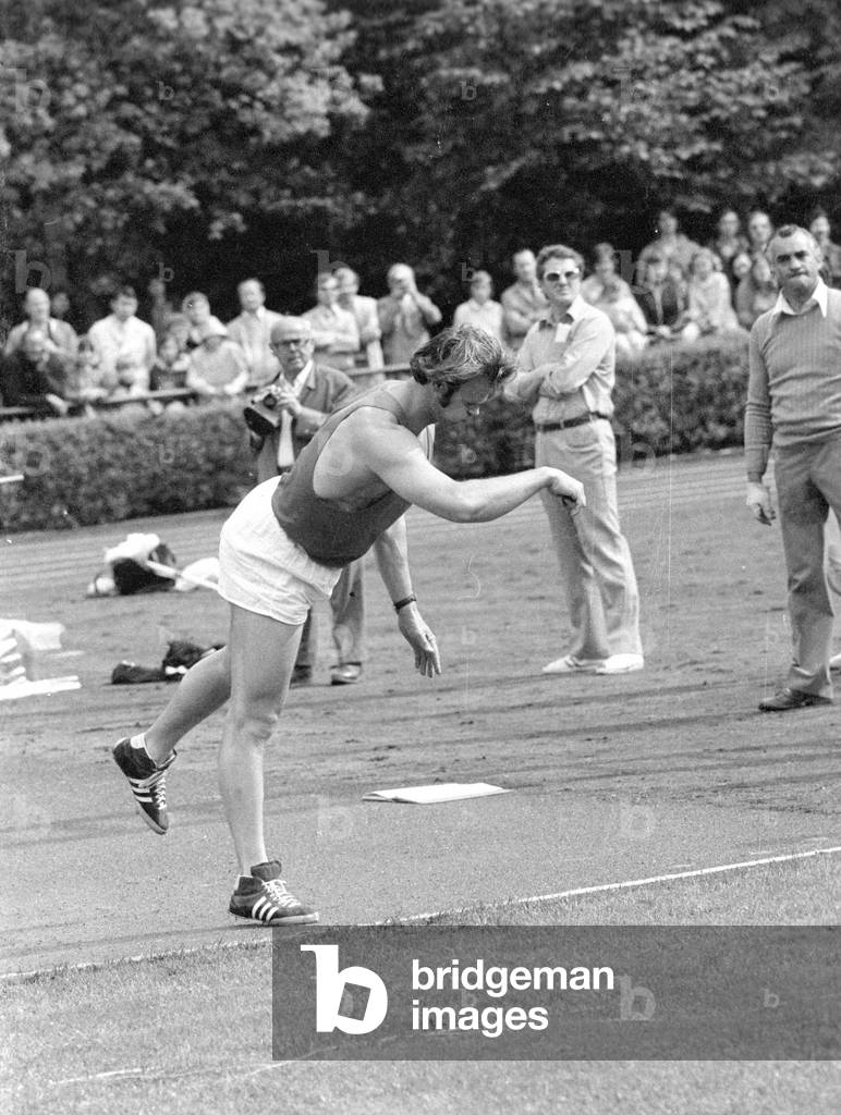Janis Lusis in Burgkirchen, 1974 (b/w photo)