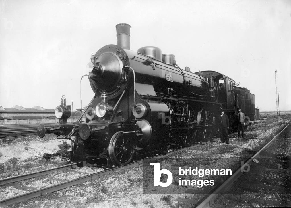 Locomotive of the Royal Bavarian State Railways (b/w photo)