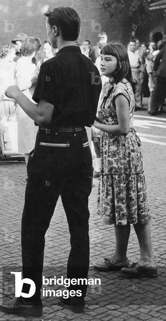 Adolescents in Weimar, 1958 (b/w photo)
