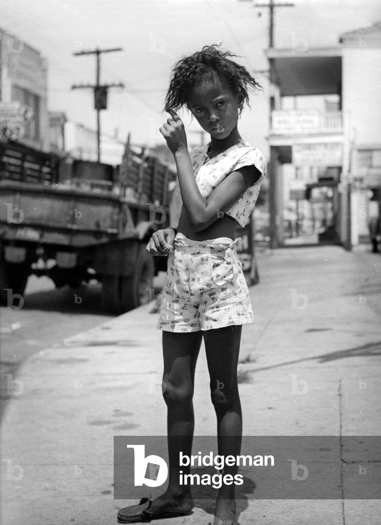Girl in New Orleans (b/w photo)
