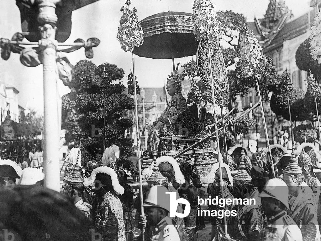 Change of rulers in Thailand - King Vajiravudh, 1910 (b/w photo)