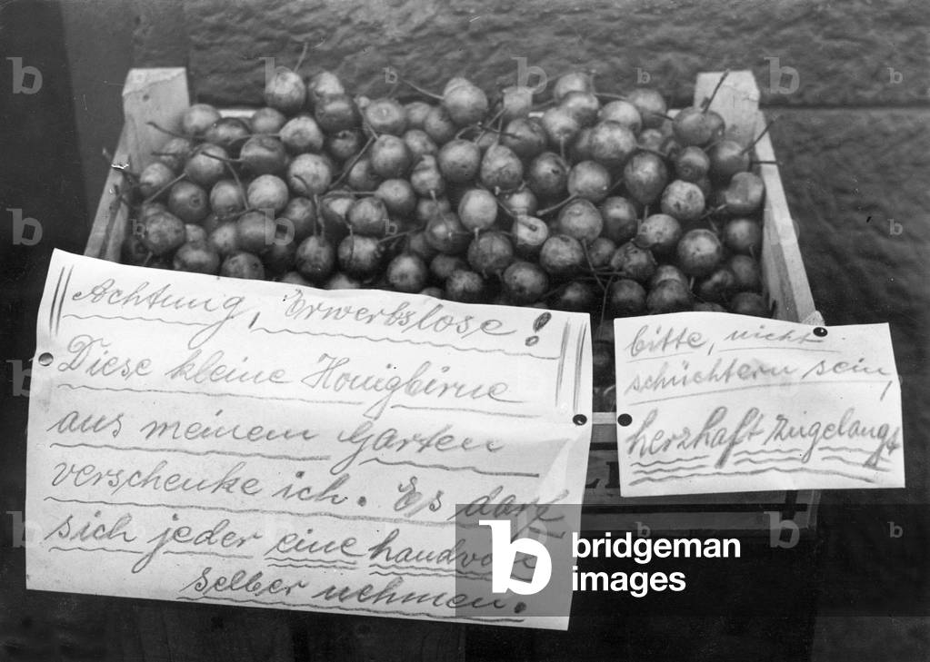 Help for people without work and income (b/w photo)