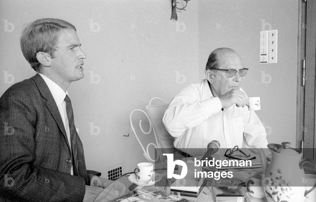 Carl Underberg on the Schwaerzenberg estate on Tegernsee lake, 1966 (b/w photo)