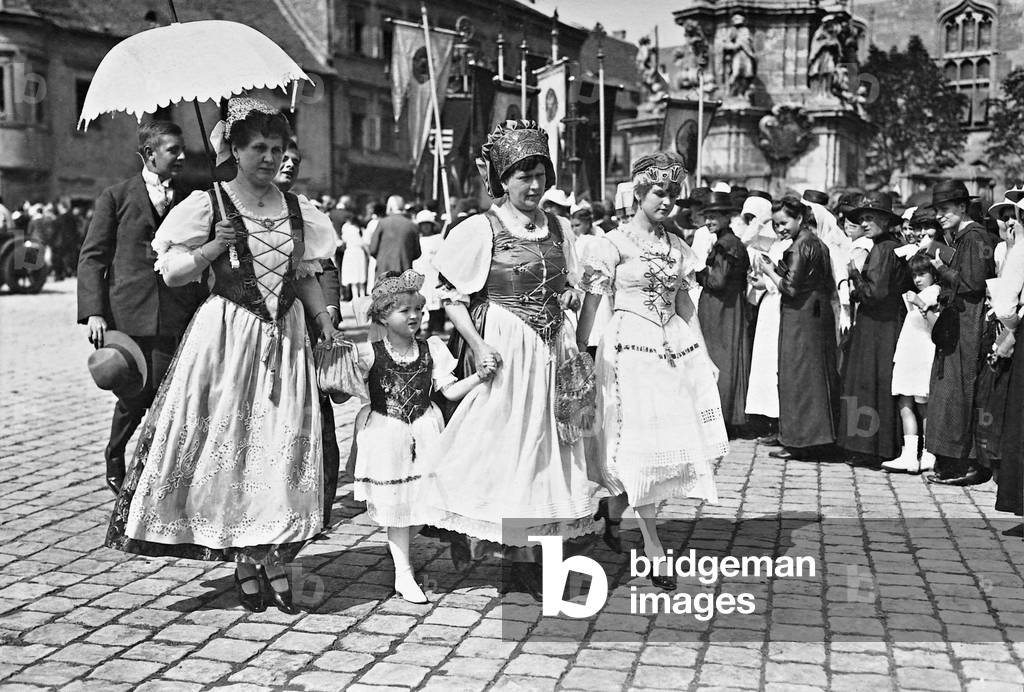 Hungarian National Day celebrations, 1921 (b/w photo)