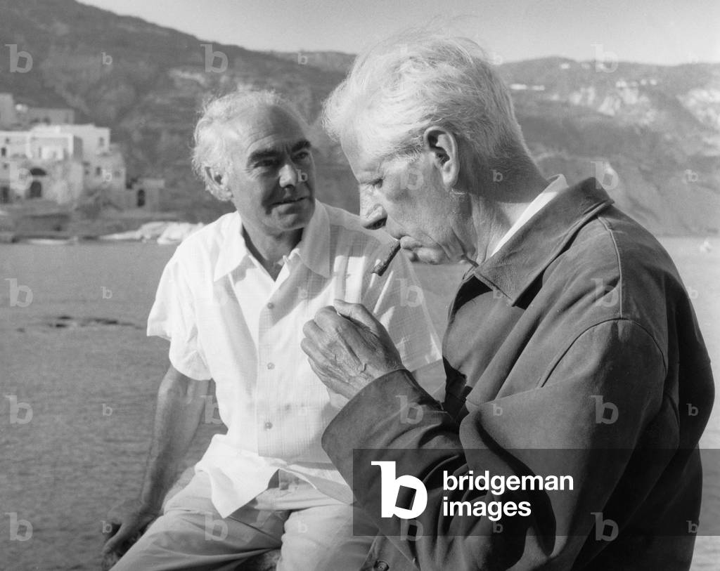 Eduard Bargheer and Werner Gilles in Sant' Angelo on Ischia (b/w photo)
