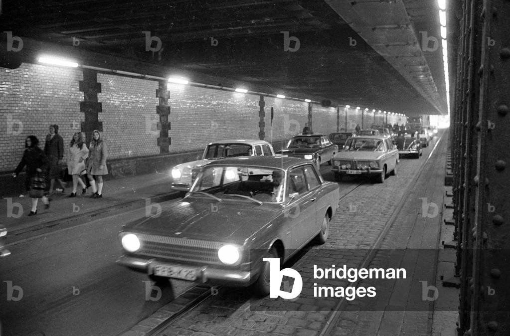 The Paul-Heyse-underpass in Munich, 1976 (b/w photo)