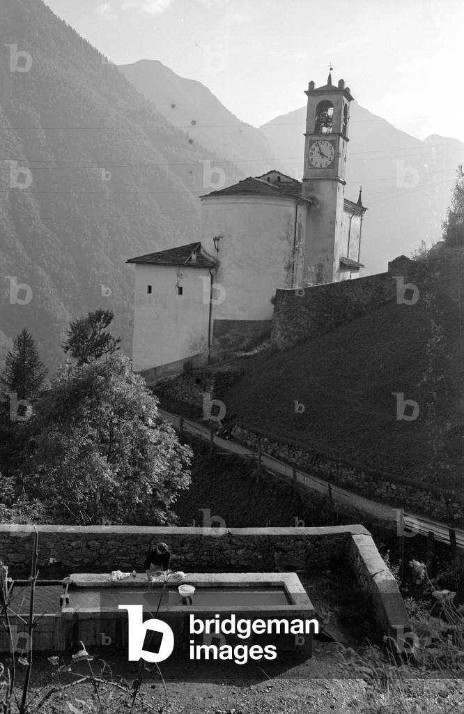 Church in the mountains, 1960s (b/w photo)
