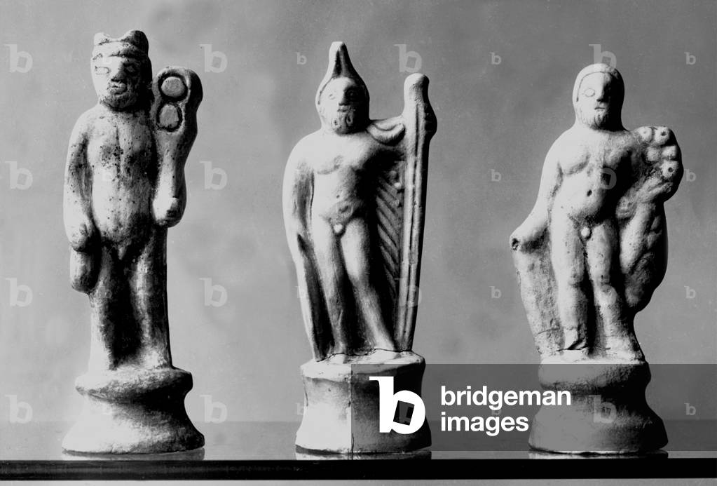 God statues of the Teutons (b/w photo)