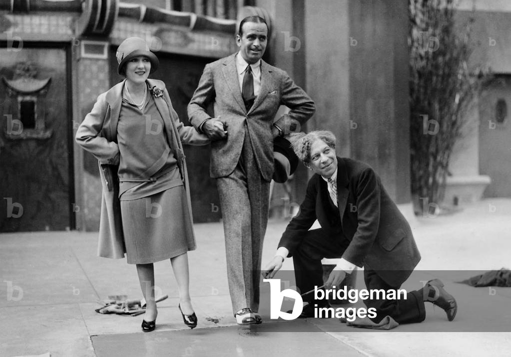 Douglas Fairbanks, Mary Pickford and Sid Grauman, 1927 (b/w photo)
