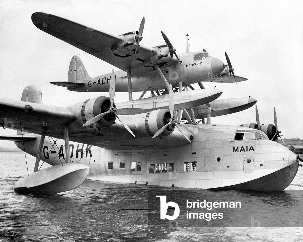 Short-Mayo S.20 'Maia'/ S.21 'Mercury' seaplane, 1937 (b/w photo)
