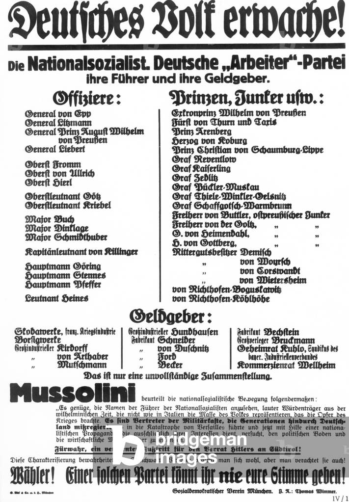 Election poster of the SPD, 1932