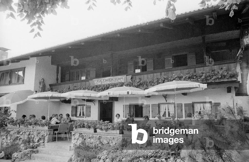 Cafe Winklstueberl in Fischbachau, 1971 (b/w photo)