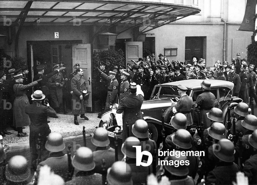 Rudolf Hess in front of the Kroll Opera, 1935 (b/w photo)