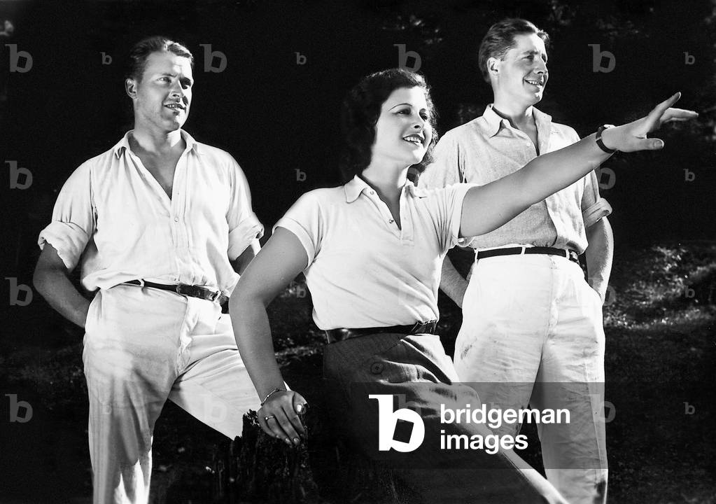 Aribert Mog, Hedy Lamarr and Pierre Nay in 'Ecstasy', 1932 (b/w photo)