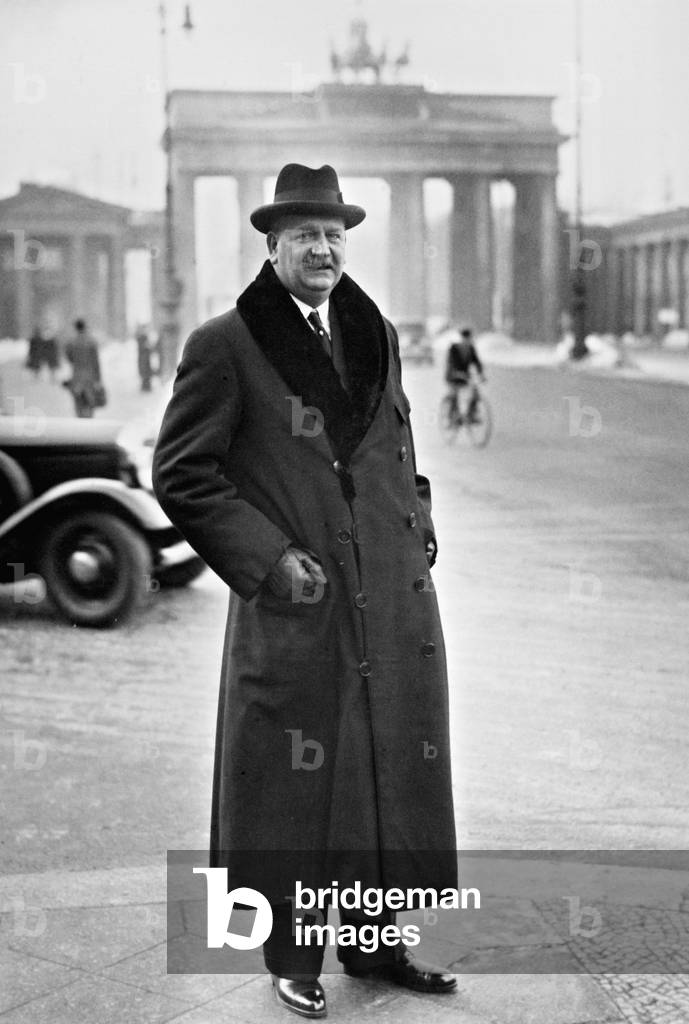 Pierre Etienne Flandin in Berlin, 1937 (b/w photo)