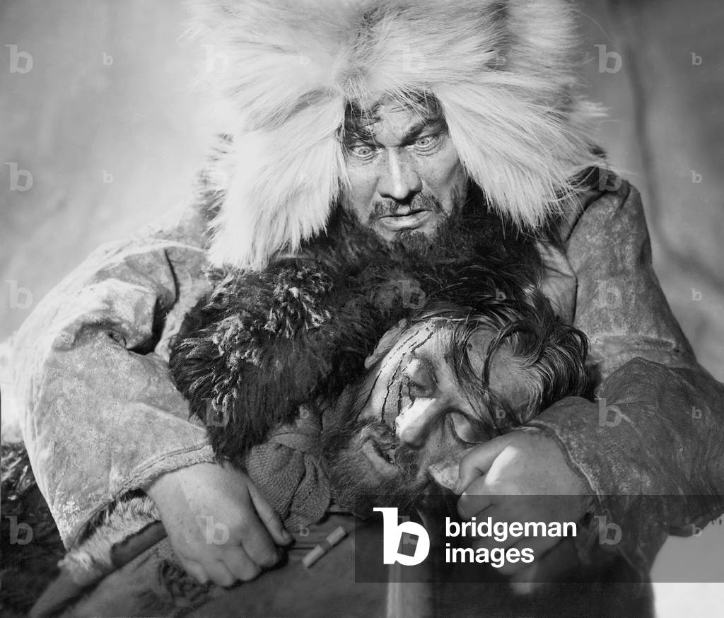 Paul Wegener and Camillo Kossuth in 'Ramper, der Tiermensch', 1927 (b/w photo)