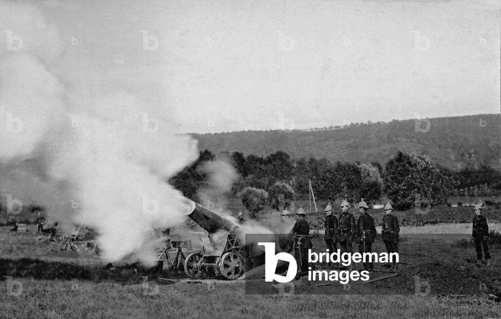 English 21 cm Moerser, 1903 (b/w photo)
