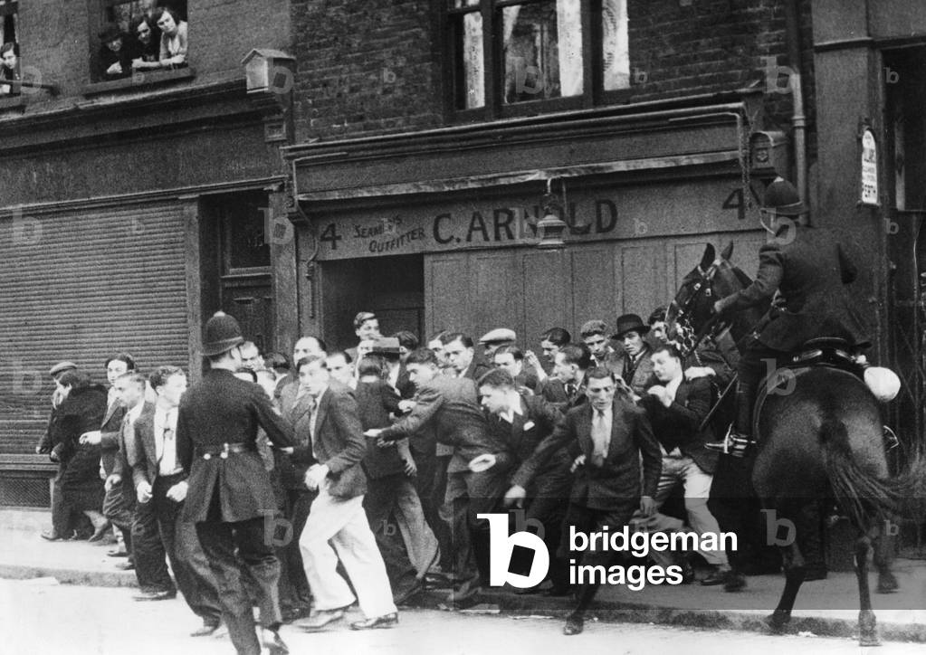 Riots in London, 1936 (b/w photo)