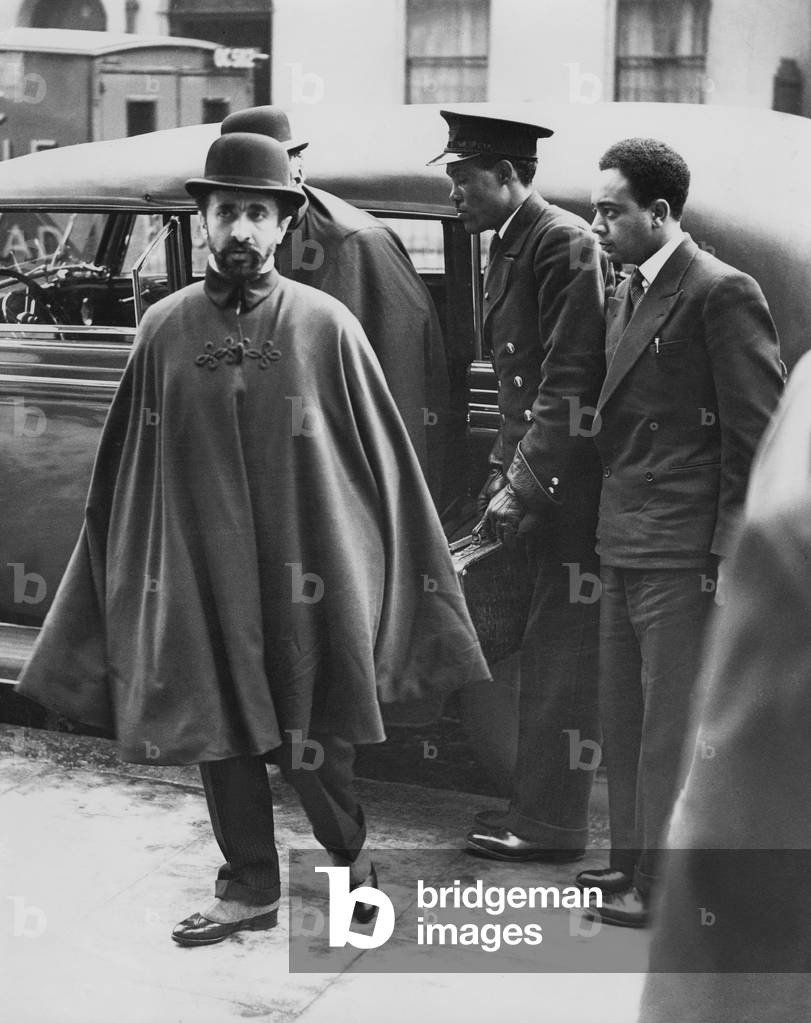 Haile Selassie in London, 1937 (b/w photo)