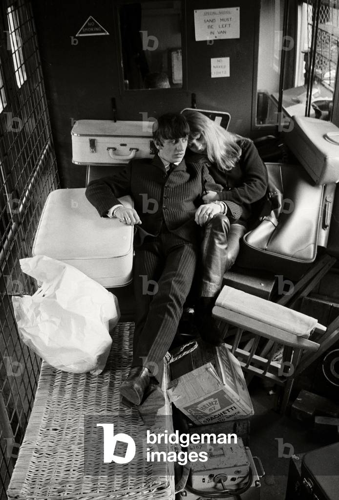 The Beatles during the 'Hard Day's Night' promotion camaign, 1964 (b/w photo)