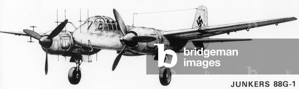 German night fighter Junkers Ju 88 G-1 (b/w photo)