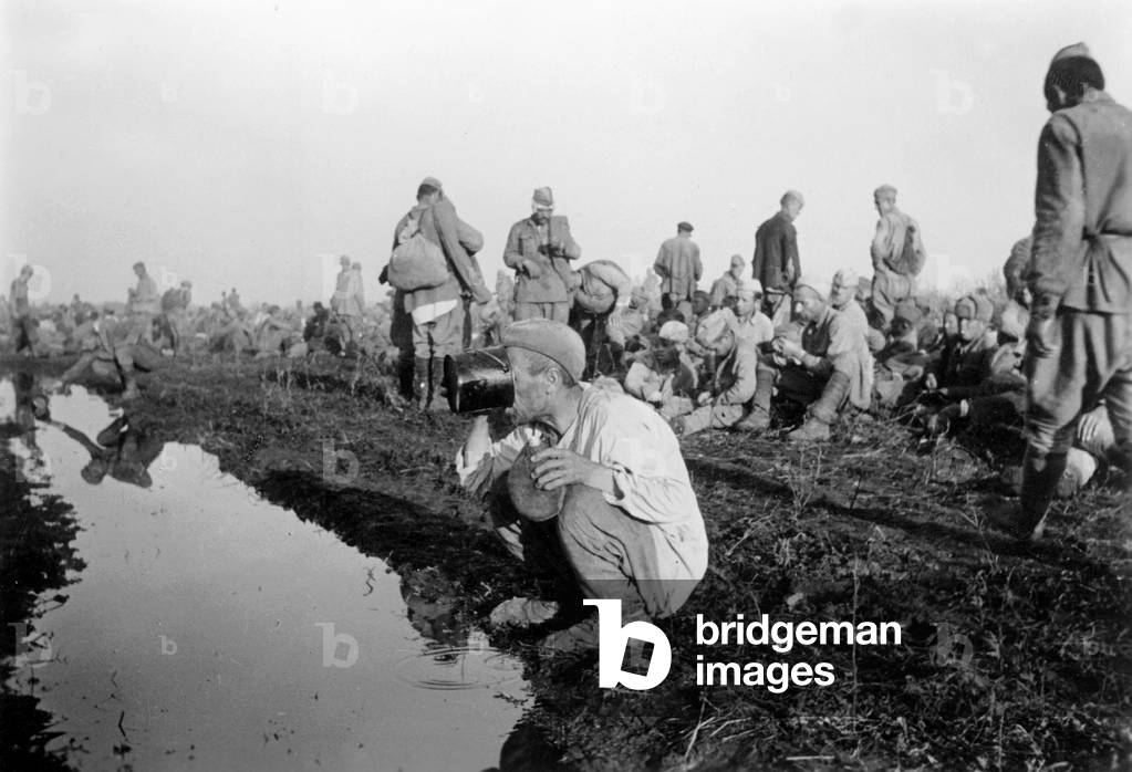 Russian prisoners of war, 1942 (b/w photo)