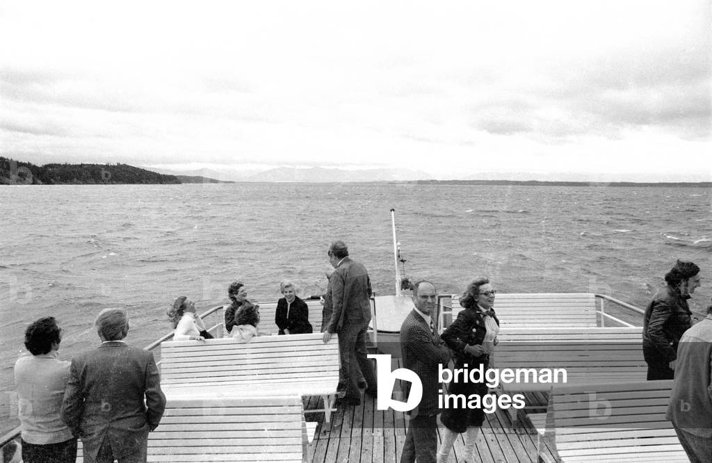 Excursion steamer on Lake Starnberg, 1971 (b/w photo)