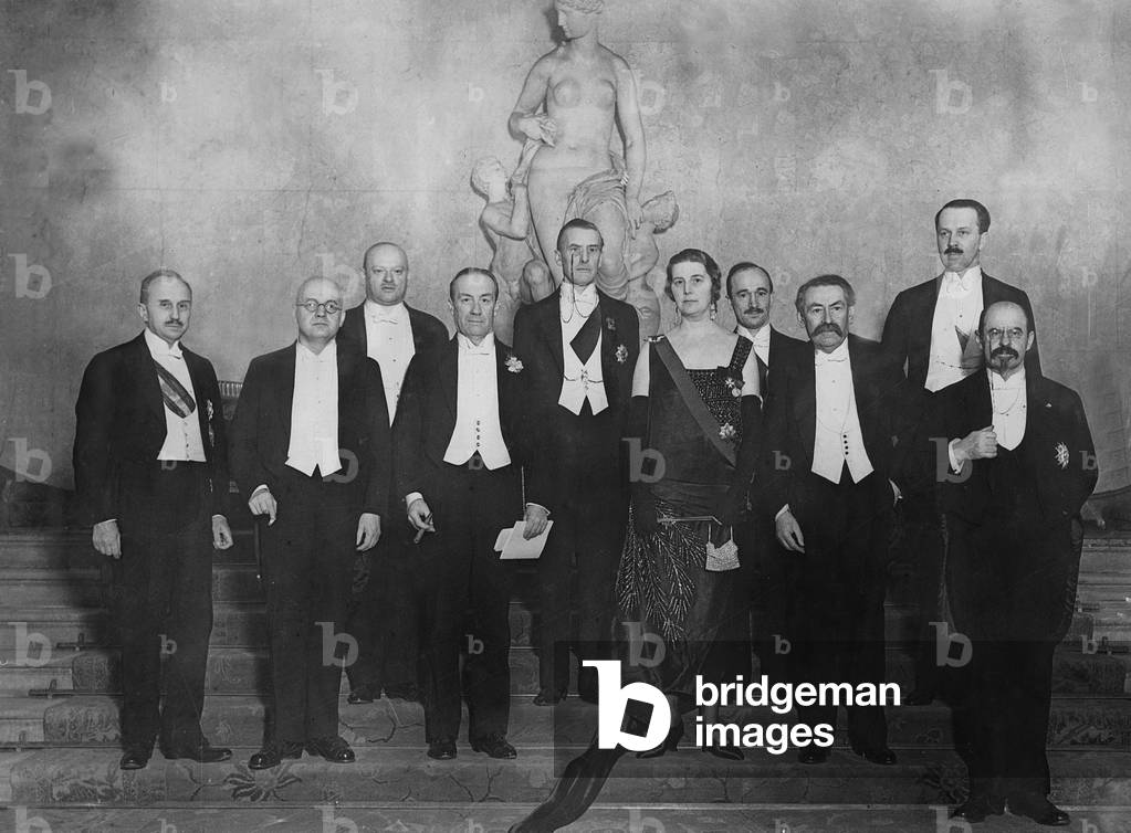Signatories of the Locarno Treaties in London, 1925 (b/w photo)
