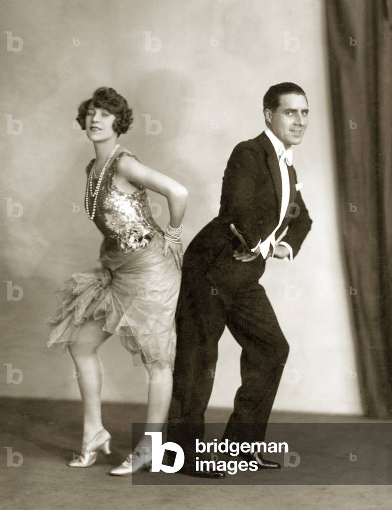 Dancers perform the Black Bottom, 1926 (b/w photo)