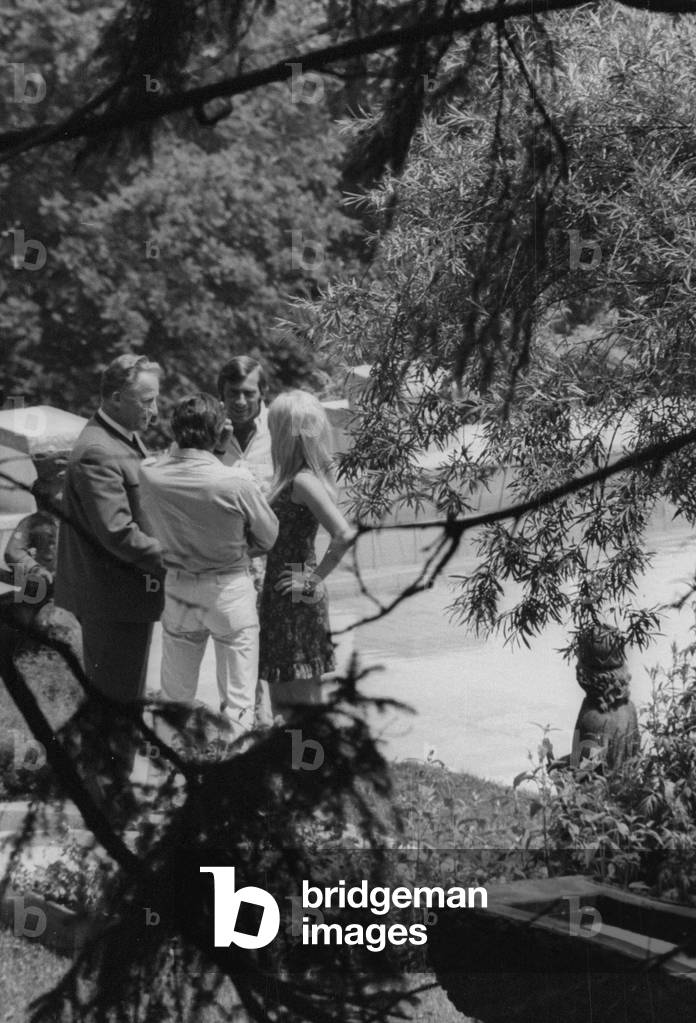 Brigitte Bardot and Gunter Sachs at the Rechenau estate, 1966 (b/w photo)