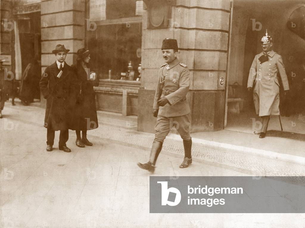 Enver Pasha in Berlin, 1917 (b/w photo)