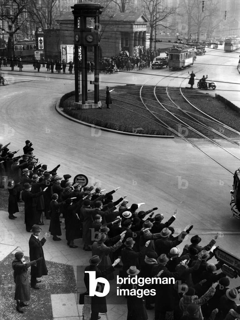Celebration of the annexation of the Saar in Berlin, 1935 (b/w photo)