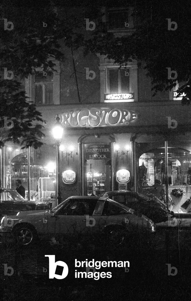Nightlife in Schwabing, 1971 (b/w photo)