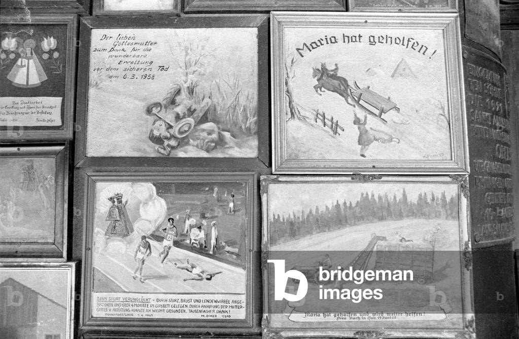 Votive offerings in Altötting, 1974 (b/w photo)