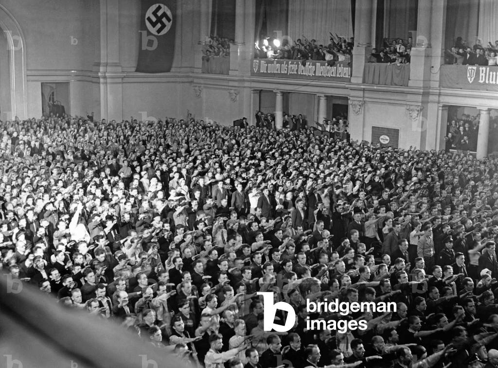 Rally in the Ausstellungspalast (exhibition center) in Dresden, 1938