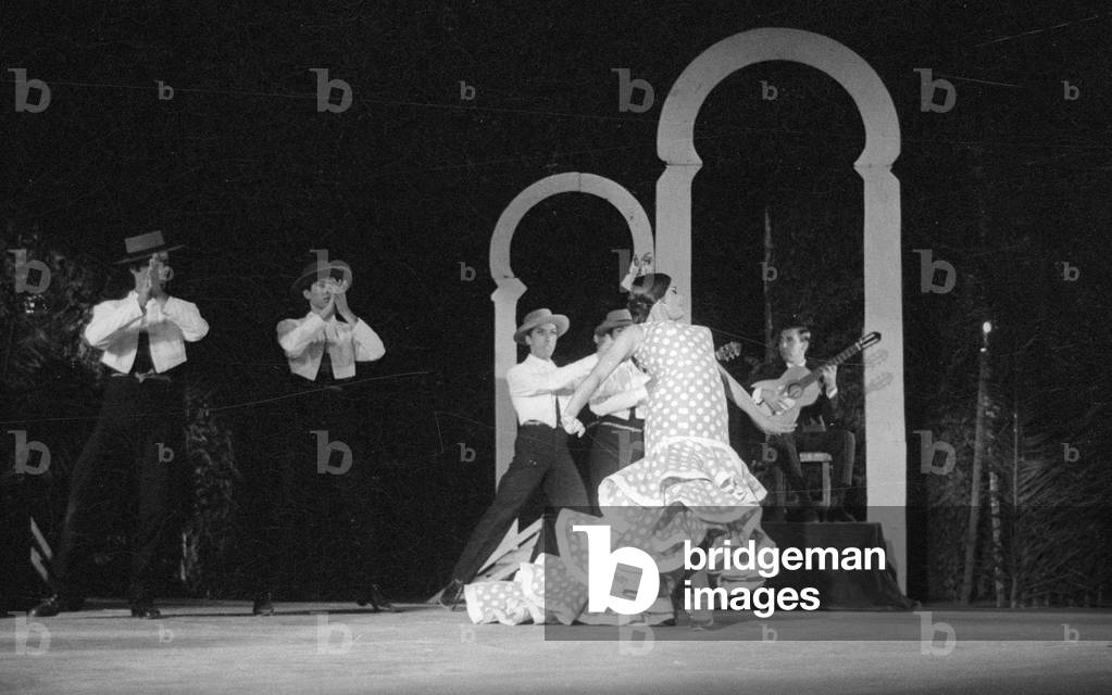 Flamenco in Madrid, 1965 (b/w photo)