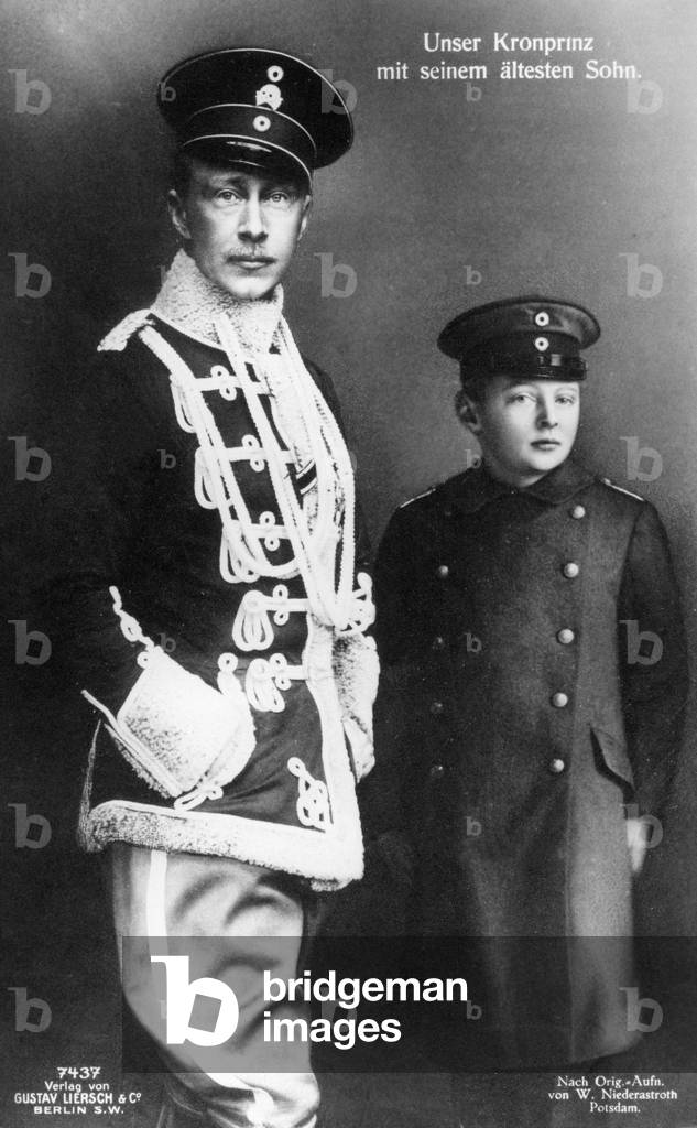 Crown Prince Wilhelm with his oldest son, Prince Wilhelm, 1914-1918