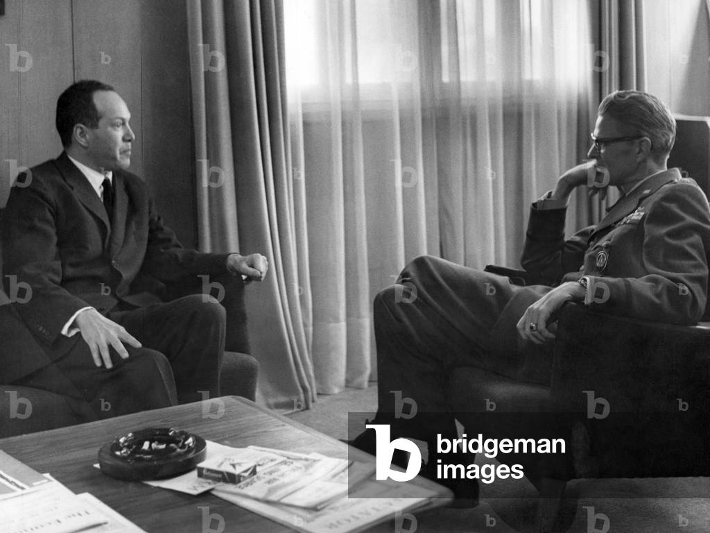 Prince Konstantin of Bavaria with Lauris Norstad, 1958 (b/w photo)