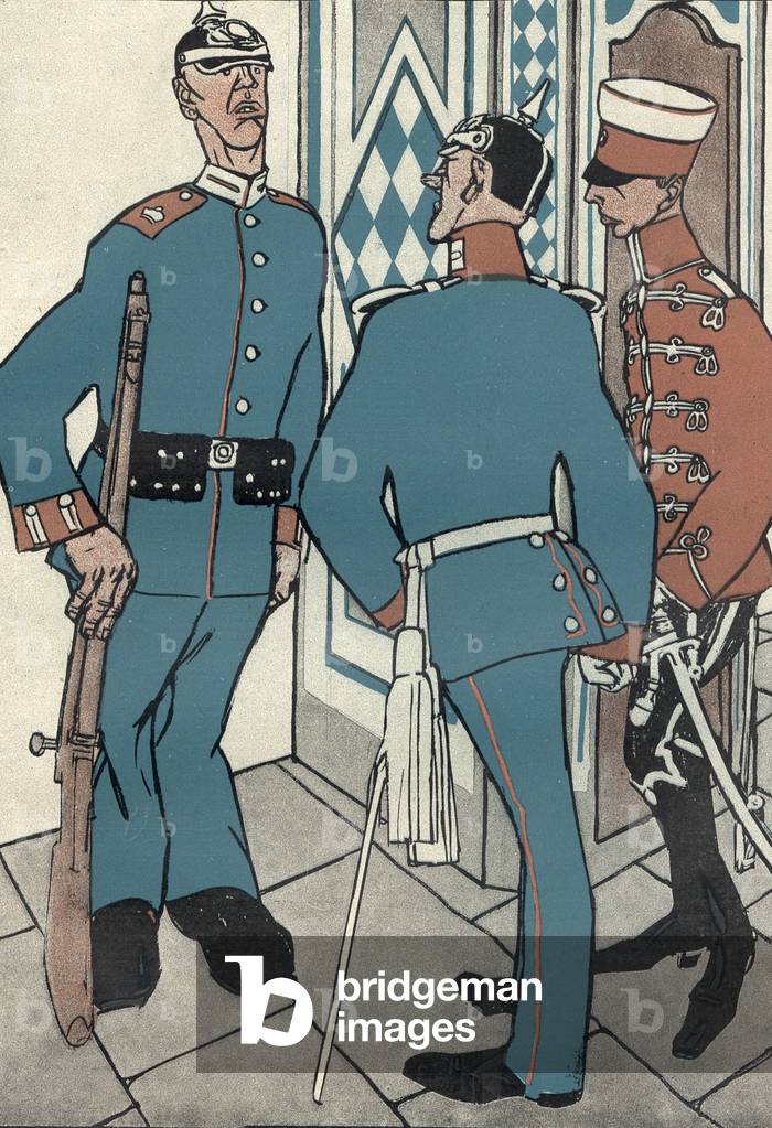 Caricature of the Prussian-German military, 1906 (lithograph)