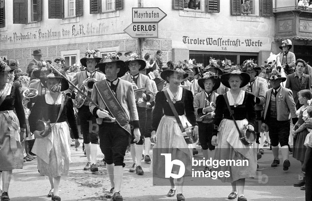The Gauder Fest in Zell am Ziller, 1952 (b/w photo)