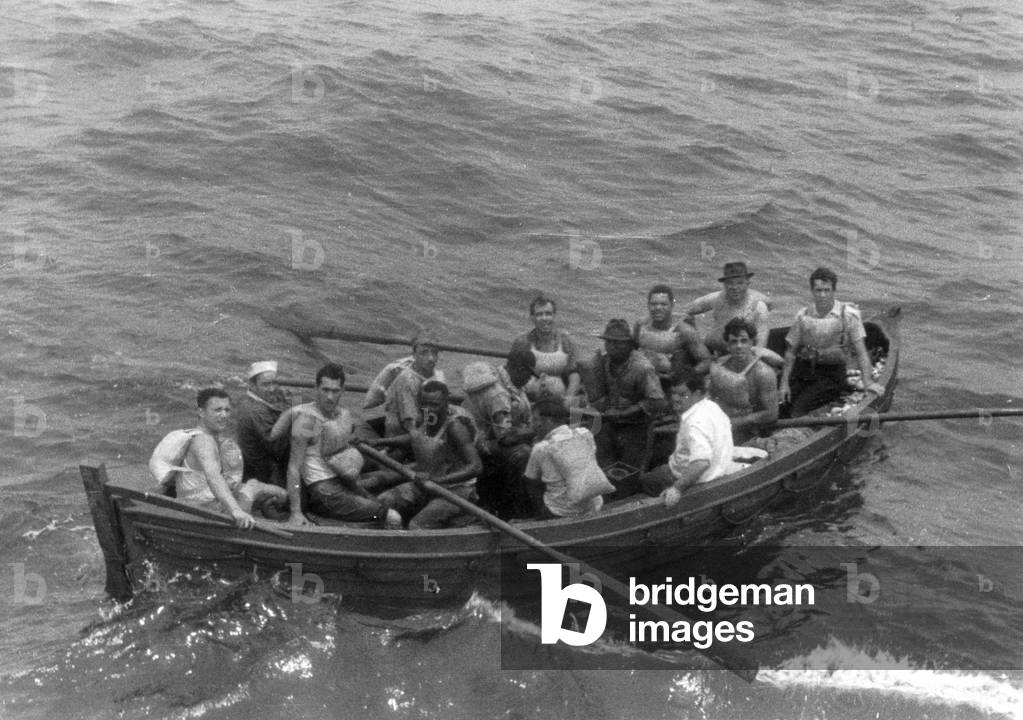 Allied Cast Aways During World War II (b/w photo)