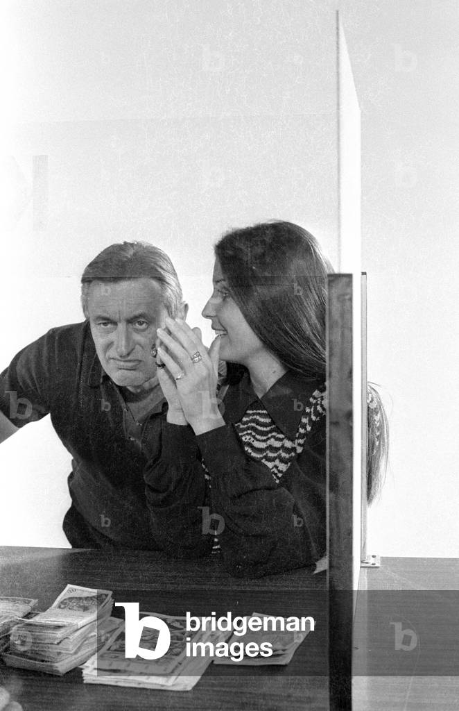 Tina Sinatra on set, ca. 1970 (b/w photo)