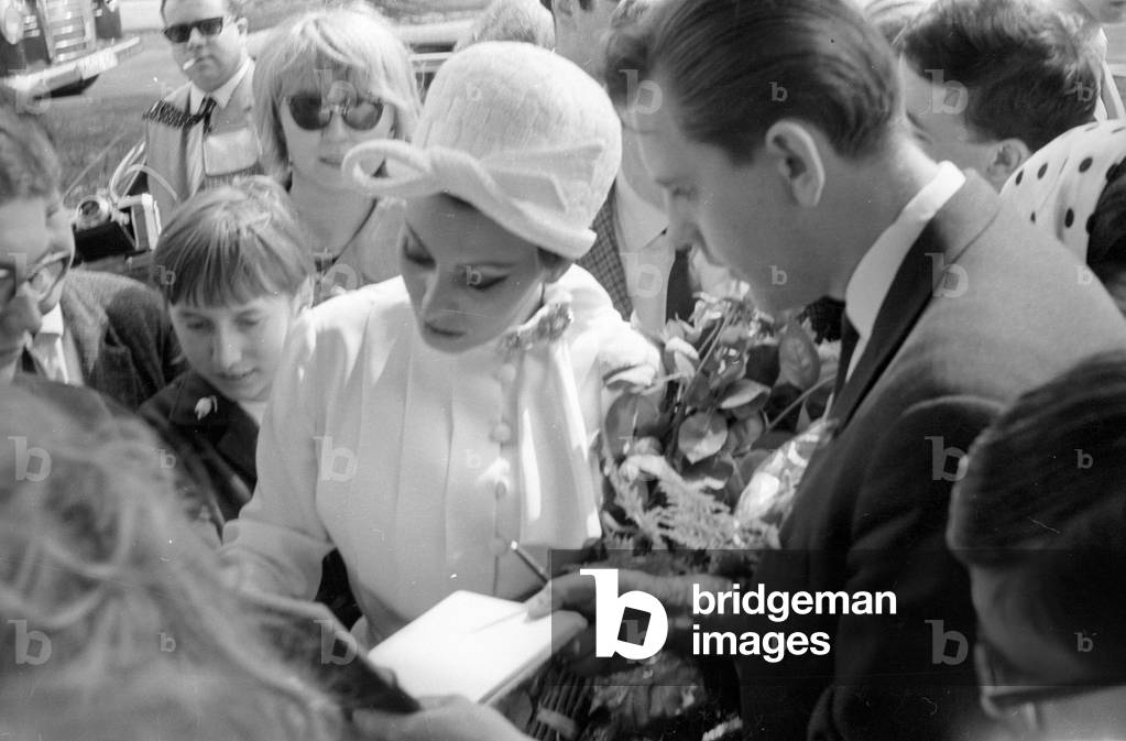 Sophia Loren in Munich, 1965 (b/w photo)