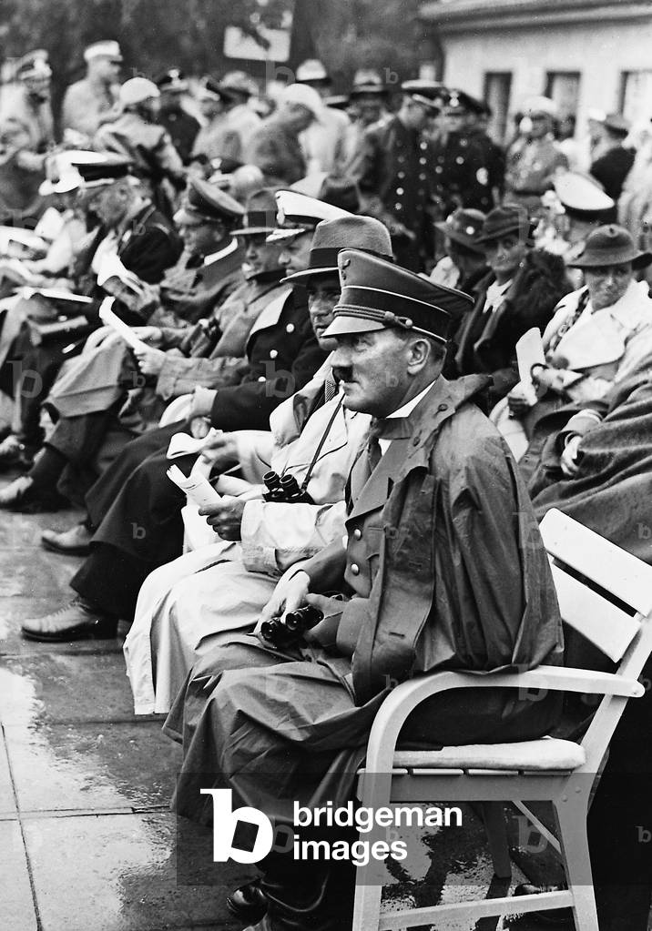 Adolf Hitler during a competition at the Olympic Games, 1936 (b/w photo)