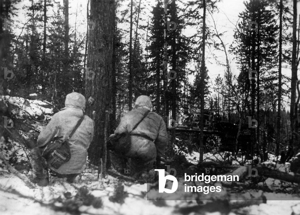 Soldiers of the Waffen-SS on the Eastern front, 1941 (b/w photo)