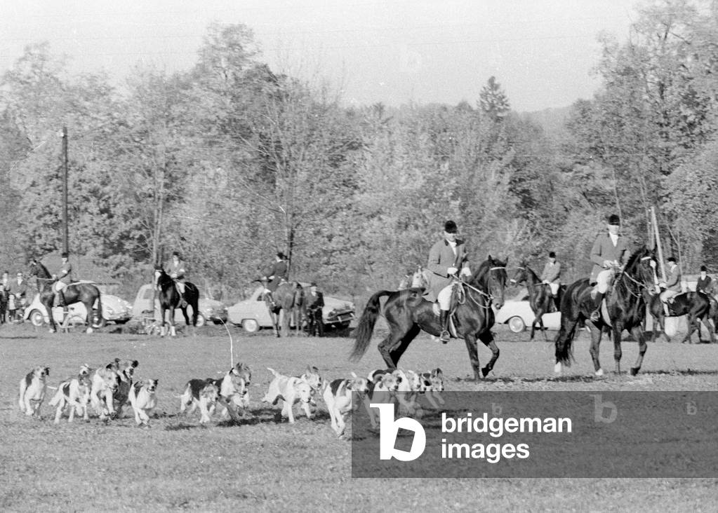 Par force hunt in Salzburg 1965 (b/w photo)