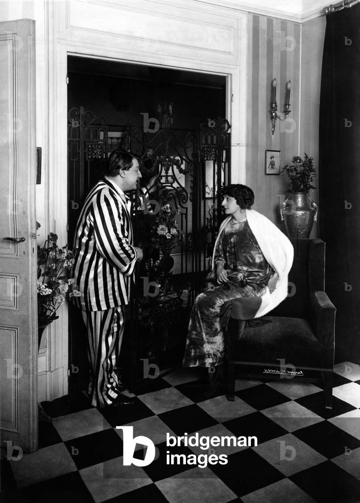 Sacha Guitry with Charlotte Lyses, 1936 (b/w photo)