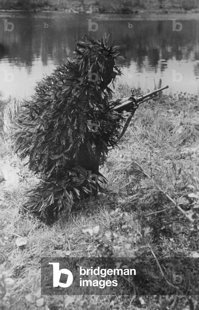 Soviet sniper, 1941 (b/w photo)